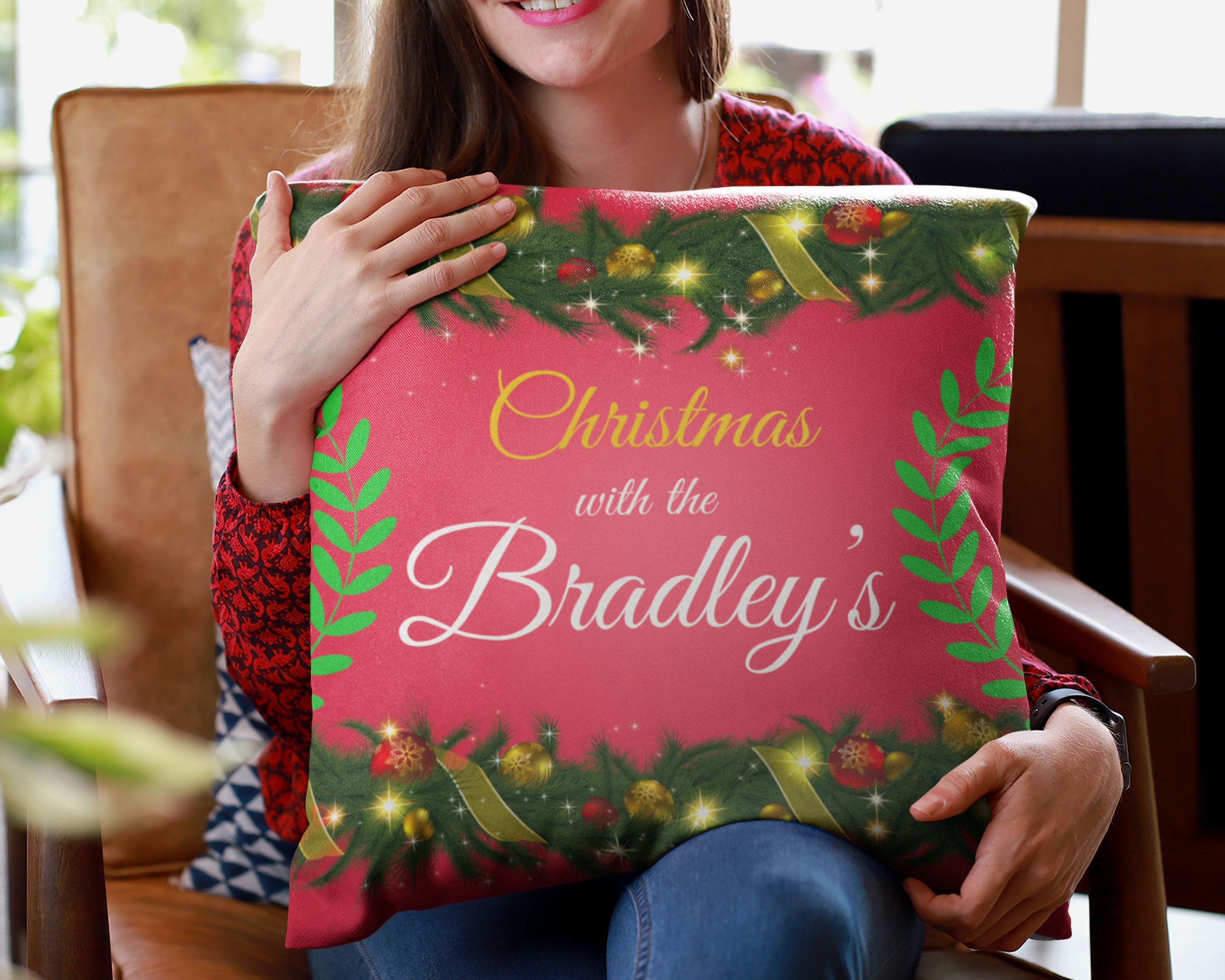 Christmas Bunting - Personalized Pillow Case