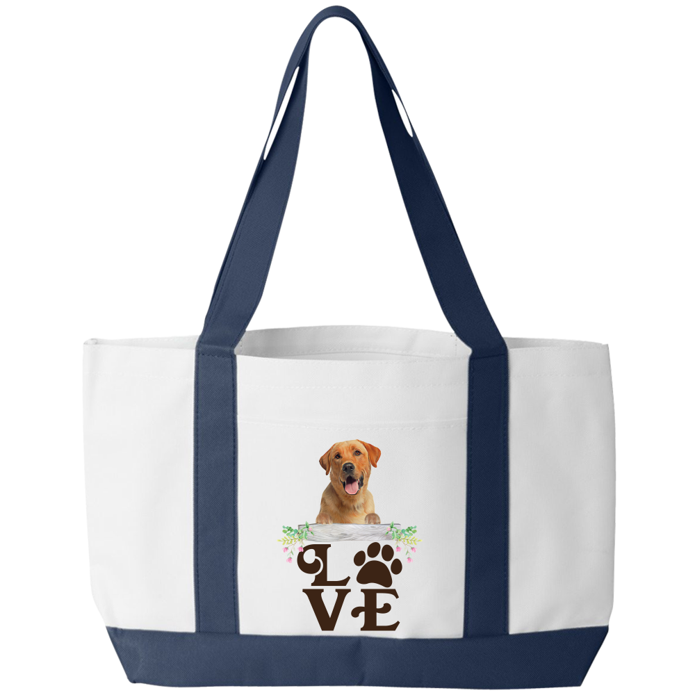 LOVE Yellow Lab Tote Bag