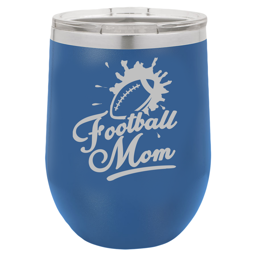 Football Mom - Wine Laser Etched Tumbler