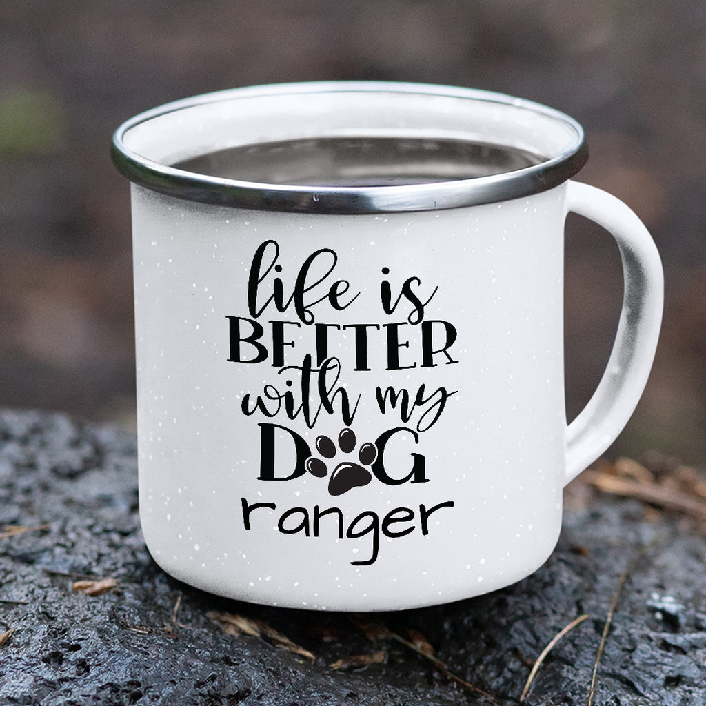 Life Is Better With My Dog Personalized White Stainless Steel Mug