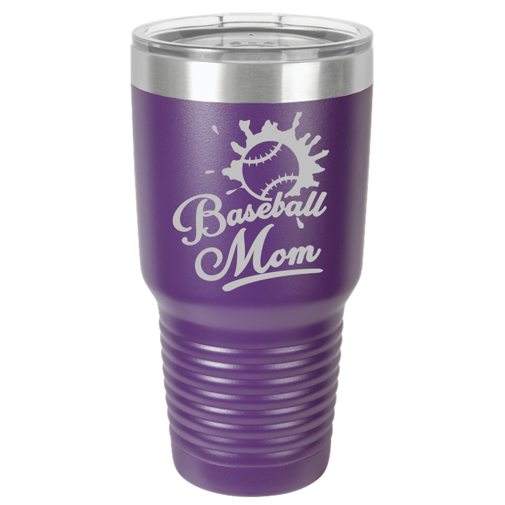 Baseball Mom - 30oz Laser Etched Tumbler