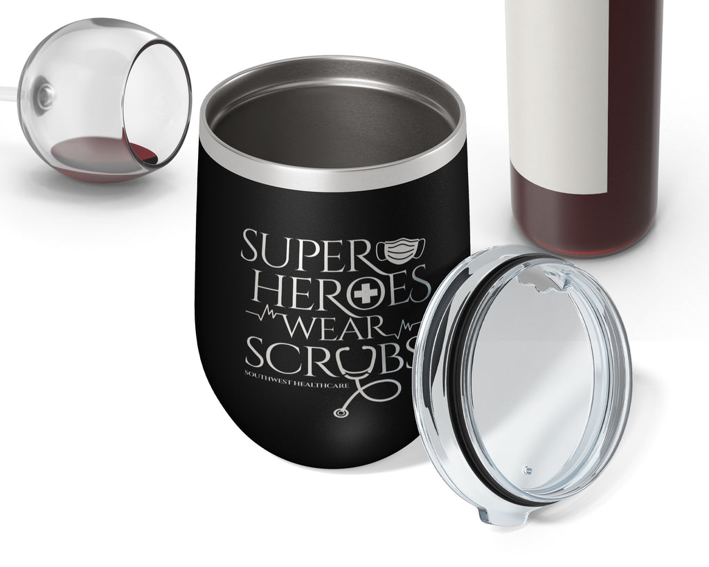 Personalized Wine Tumbler Superheroes  12oz