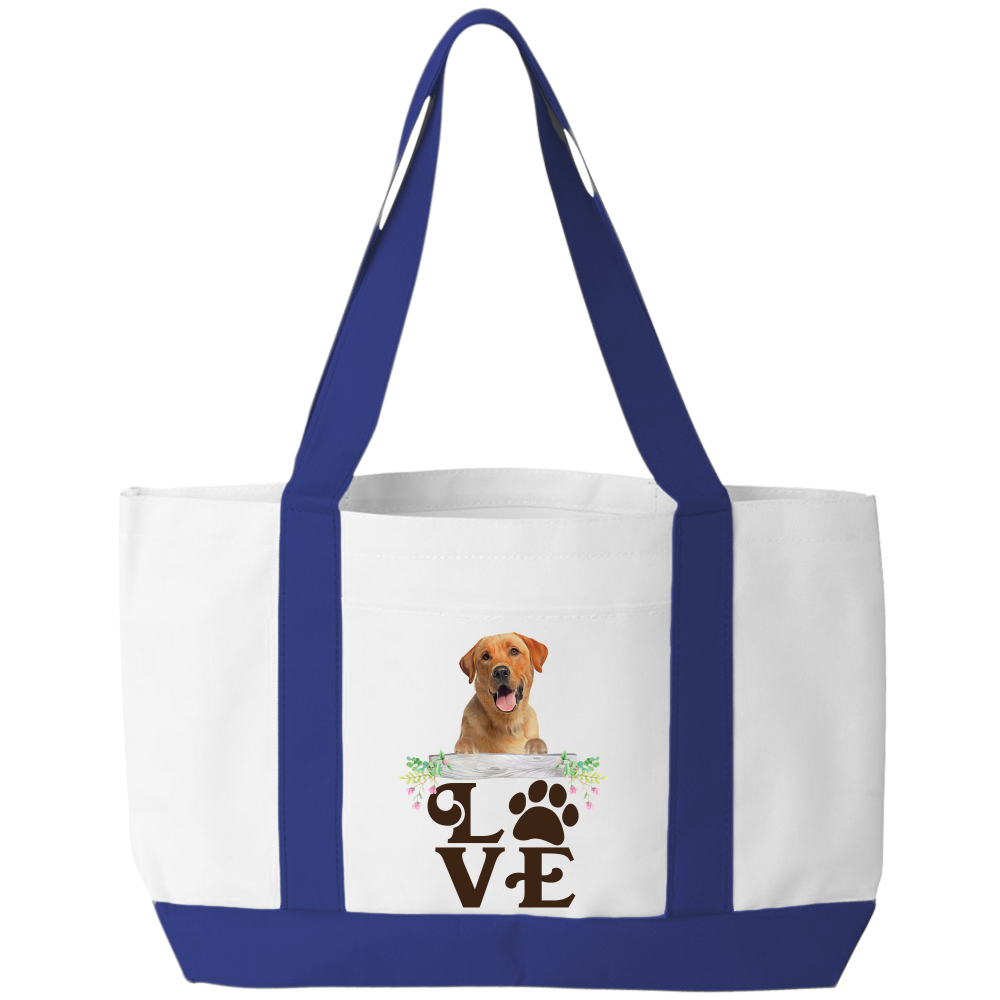 LOVE Yellow Lab Tote Bag