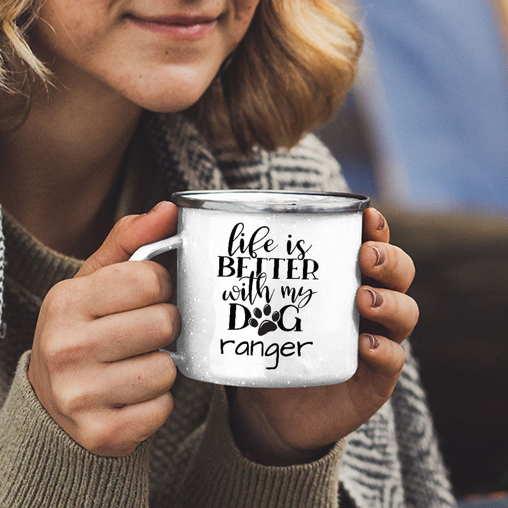 Life Is Better With My Dog Personalized White Stainless Steel Mug