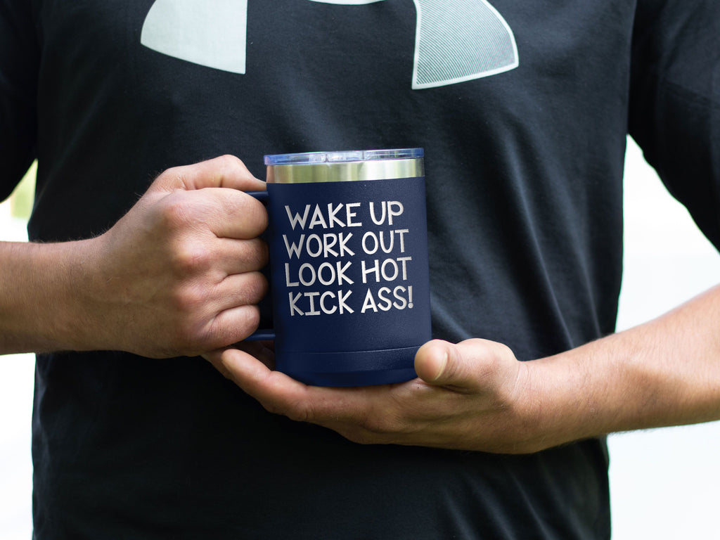 Wake Up Work Out - Coffee Laser Etched Tumbler