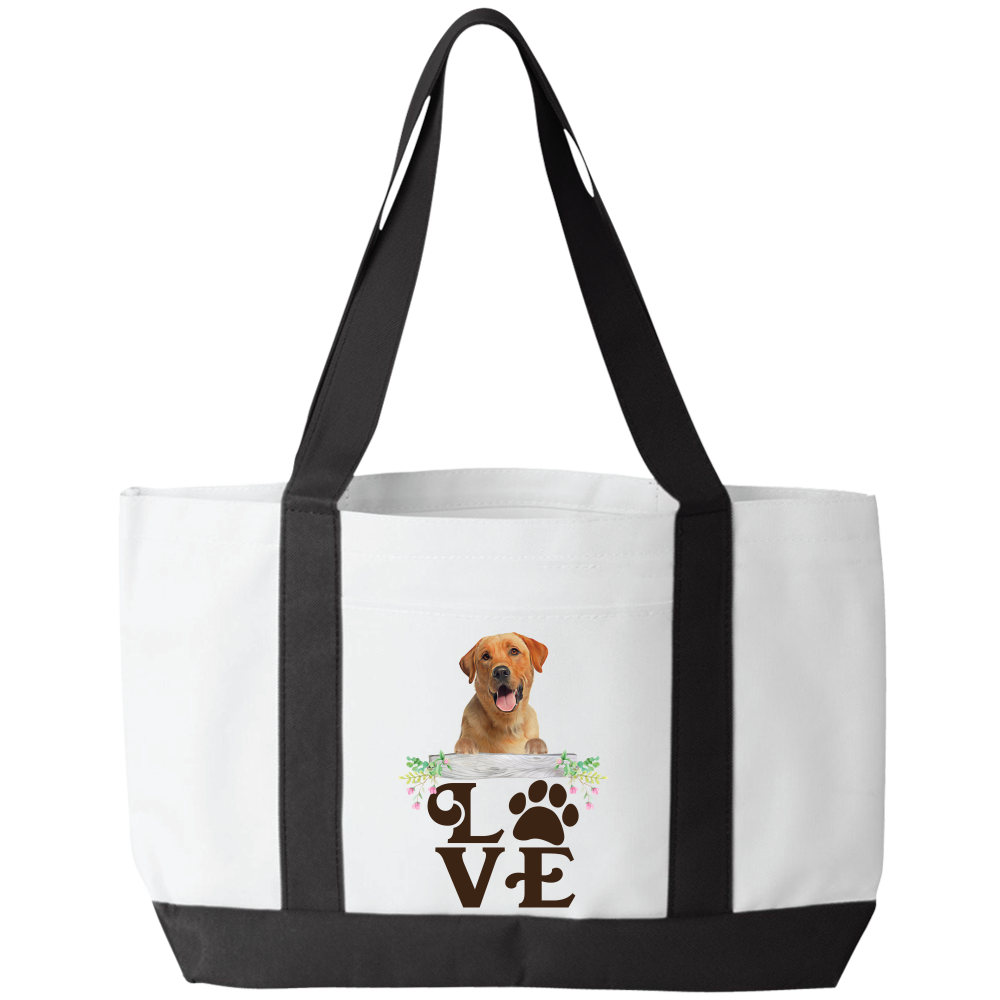 LOVE Yellow Lab Tote Bag