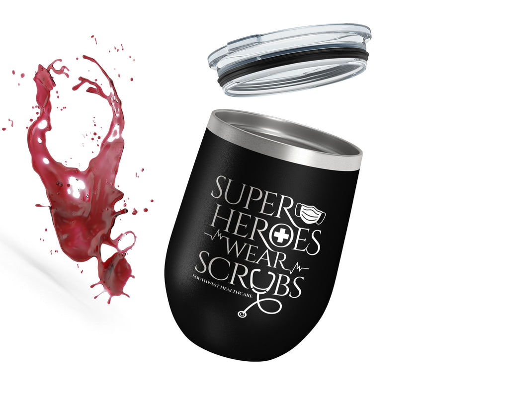 Personalized Wine Tumbler Superheroes  12oz