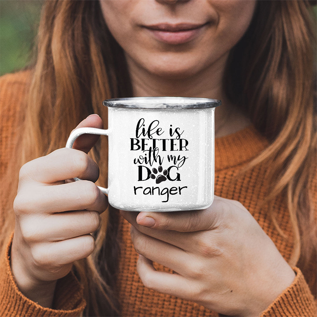 Life Is Better With My Dog Personalized White Stainless Steel Mug