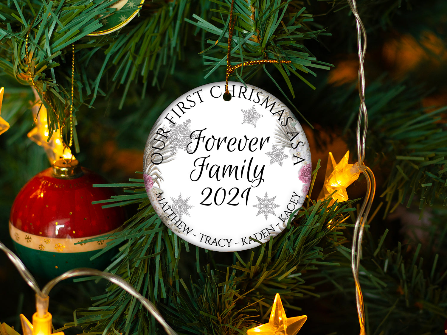 Forever Family - Ceramic Round Ornament