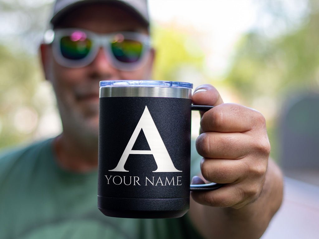 Initial 03 - Coffee Laser Etched Tumbler