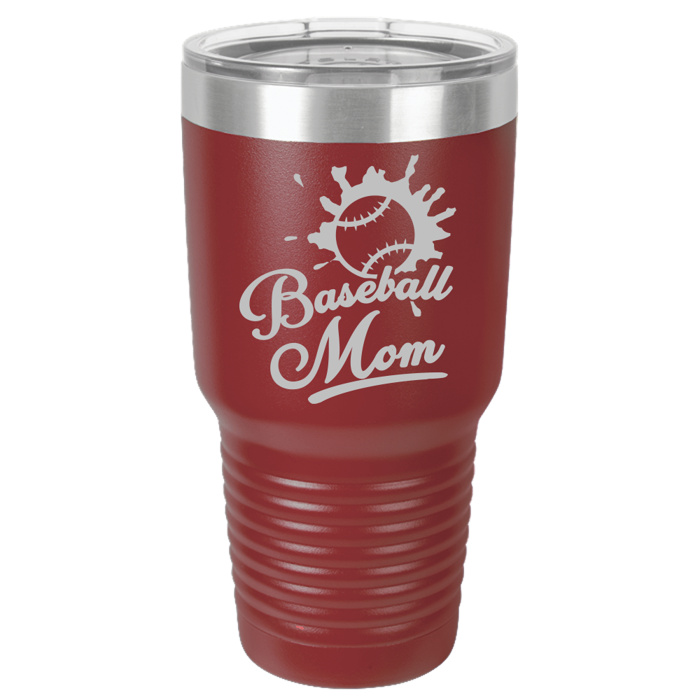 Baseball Mom - 30oz Laser Etched Tumbler