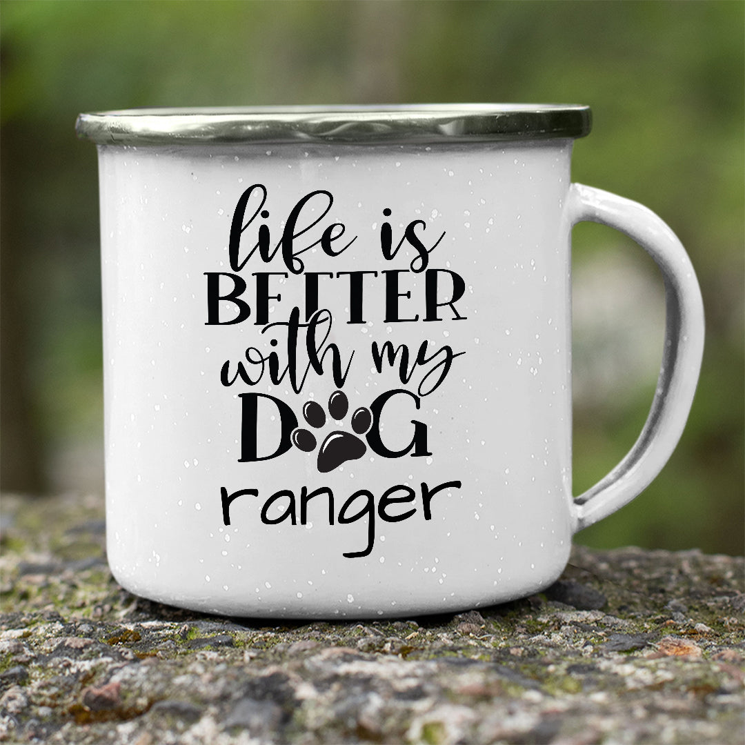 Life Is Better With My Dog Personalized White Stainless Steel Mug