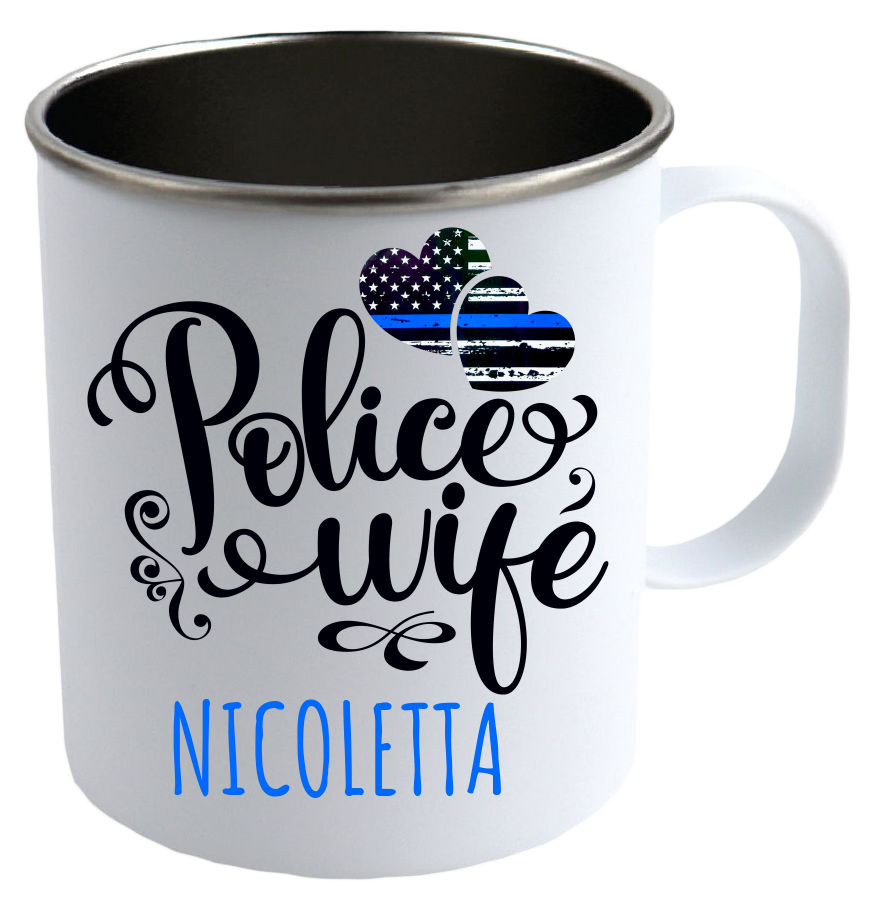 Police-Wife White Stainless Steel Mug