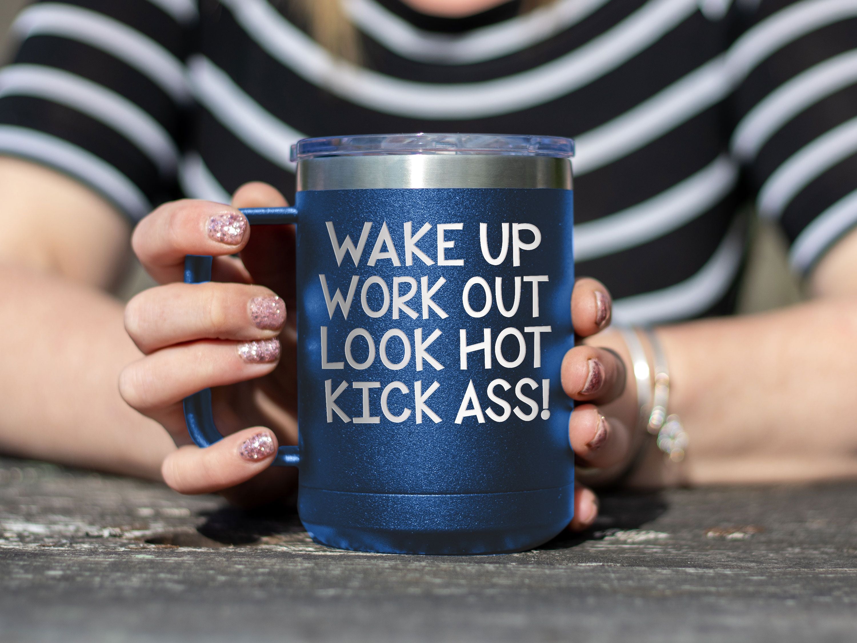 Wake Up Work Out - Coffee Laser Etched Tumbler