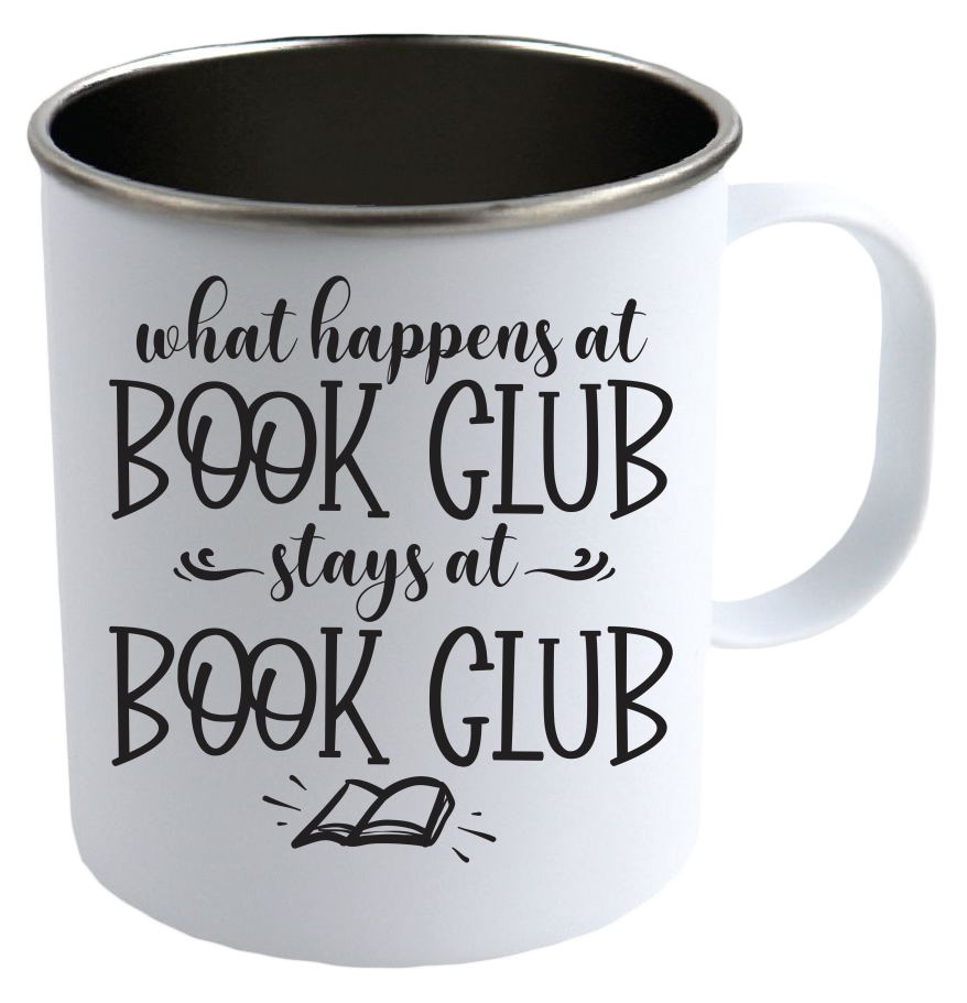 Book Club White Stainless Steel Mug